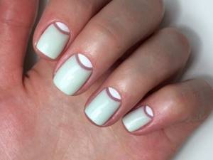 Moon manicure with a transparent stripe