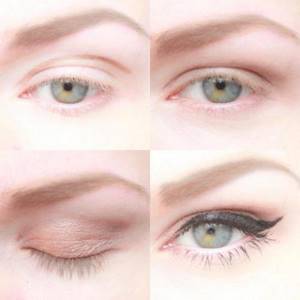 Makeup for eyes with downturned corners. Step-by-step instruction 