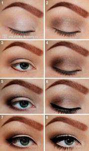 Makeup with brown eye shadow for brown eyes