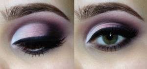 Reverse makeup with eye shadow