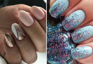 manicure with glitter summer 2018