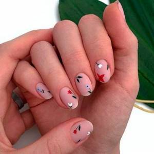 Manicure with flowers spring-summer 2021