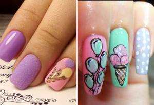 manicure with ice cream and powder
