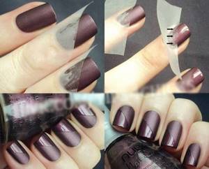 Matte French manicure - steps