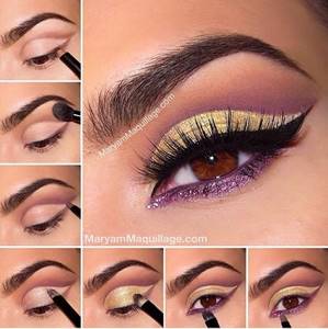make-up light gold with purple