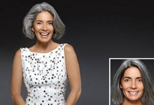 highlighting gray hair before and after photos