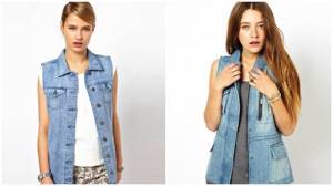 Fashionable denim sleeveless jacket