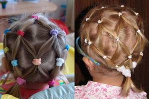 Fashionable diamond ponytail hairstyle for girls in kindergarten 2020