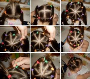 Fashionable ponytail wreath hairstyle for girls in kindergarten 2020