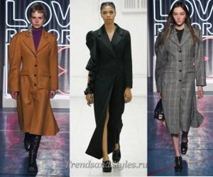 fashionable coat for autumn-winter 2018-2019 with different sleeves