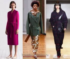 fashionable coat autumn-winter 2018-2019 with a wrap