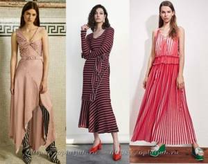 fashionable dress autumn-winter 2018-2019 with stripes