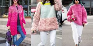 Fashionable cardigans 2018-2019: bright puffy sweater or cardigan