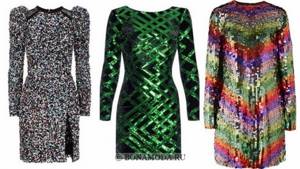 Модные коктейльные платья 2021 - блестящие разноцветные с пайетками