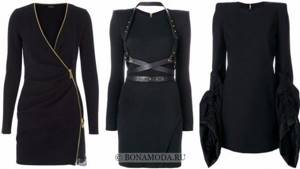 Модные коктейльные платья 2021 - черные с длинными рукавами