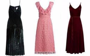 Модные коктейльные платья 2021 - кружевные и бархатные длиной миди
