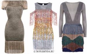 Fashionable cocktail dresses 2021 - knitted shiny with fringe