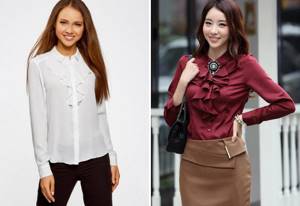 fashionable women&#39;s shirts with frills
