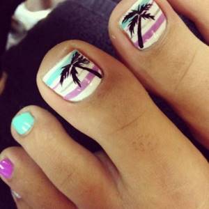 Marine style in pedicure: design options