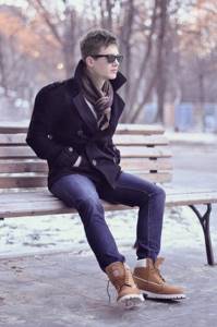мужской образ с зимними кроссовками