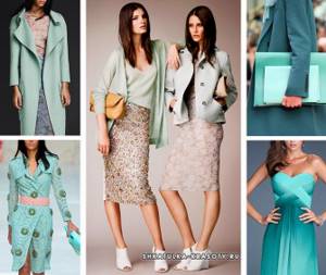 mint color in clothes combination and photo