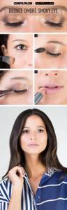 In the photo: pictures demonstrating step-by-step makeup application.