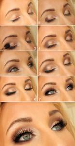 In the photo: pictures demonstrating step-by-step makeup application.