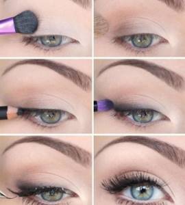 Nude makeup for green eyes
