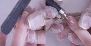 Обработка края ногтя и кутикулы