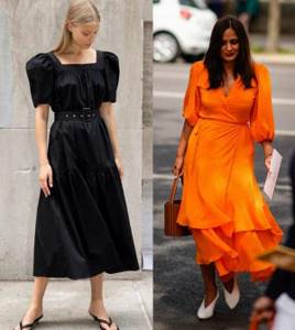 Looks with fashionable dresses and puffy sleeves