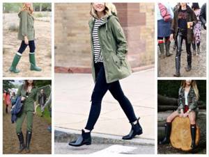 looks with rubber boots