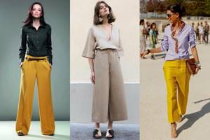 Looks with wide trousers and shirts