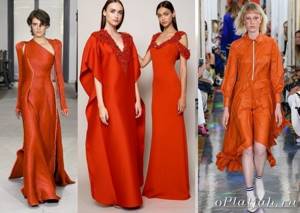 оранжевые платья весна-лето 2021 фото