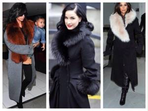 celebrity fur collar coat