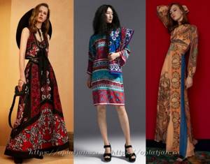 dresses autumn-winter 2018-2019 with ethnic print