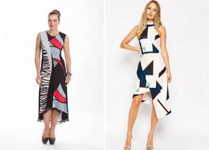 asymmetric pattern dresses