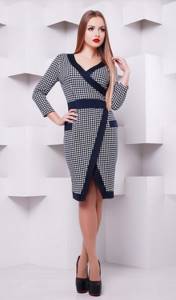 thick wrap robe dress black and white
