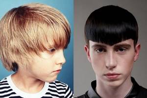 Bowl haircut for a teenager