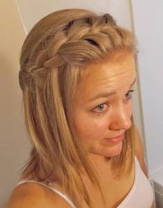 Step-by-step instructions for French waterfall hairstyle