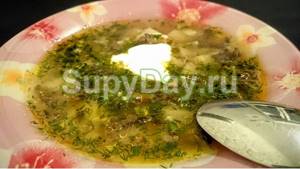 Lenten soup with champignons
