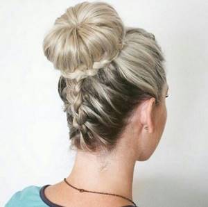bun hairstyle with braid