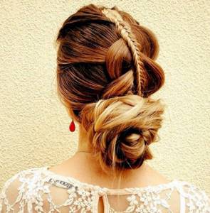 bun hairstyle with braid