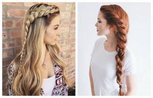 Hairstyles with loose long hair and braids