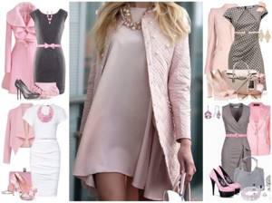 Powdery color in clothes. Photos, shades of pink, what light and dark go with. Looks for women 
