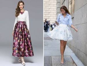 full skirts with floral print 2017