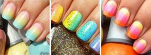 Rainbow ombre on nails