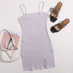 Slit Solid Casual Dress
