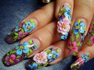 painting with acrylic paints on nails