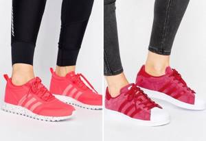 pink Adidas sneakers