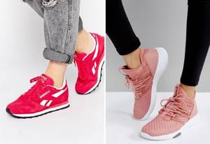 pink Reebok sneakers